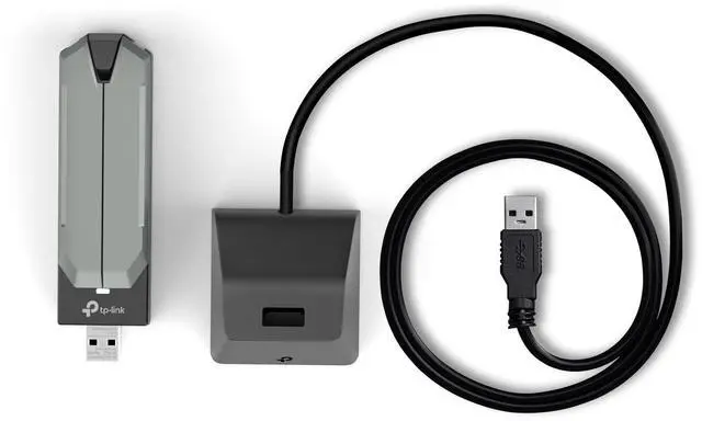 Alt view image 6 of 6 - BE6200 Tri-Band Wi-Fi 7 Wireless USB 3.0 Adapter Archer TBE401UH | WiFi Adapter for Desktop PC | Supports Windows 11,10 | 2 x High Gain Antennas | 6GHz, 4K-QAM, 160MHz, WPA3 | Secure by Design