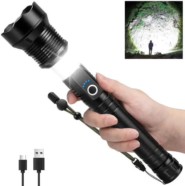 Main image of Rechargeable LED Flashlight High Lumens, 99,000 Lumens Super Bright Flashlights with 8 Modes & Waterproof, Powerful Handheld Flash Light for Home Camping Hiking