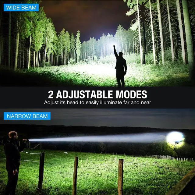 Alt view image 7 of 7 - Rechargeable LED Flashlight High Lumens, 99,000 Lumens Super Bright Flashlights with 8 Modes & Waterproof, Powerful Handheld Flash Light for Home Camping Hiking