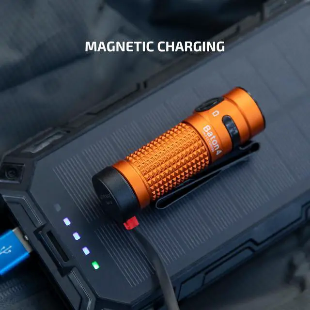 Alt view image 5 of 7 - Baton4 Rechargeable EDC Flashlight, Bright Small Flash Light Orange