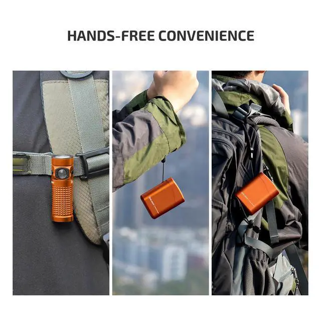Alt view image 6 of 7 - Baton4 Rechargeable EDC Flashlight, Bright Small Flash Light Orange