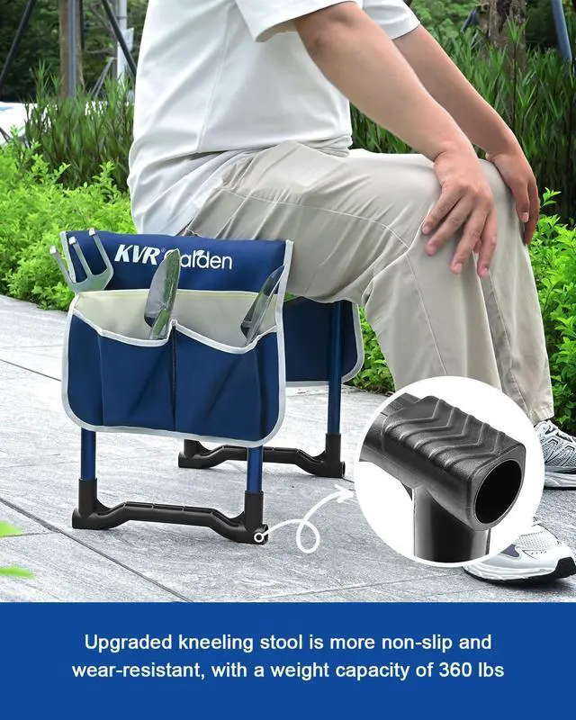 Alt view image 3 of 7 - Garden Kneeler and Seat Set 2025 Upgraded - Heavy Duty Foldable Bench Chair with 3 Tools & 2 Tool Pouch + Multi-Purpose Bag, Gardening Stool Gifts for Seniors, Women, Mom