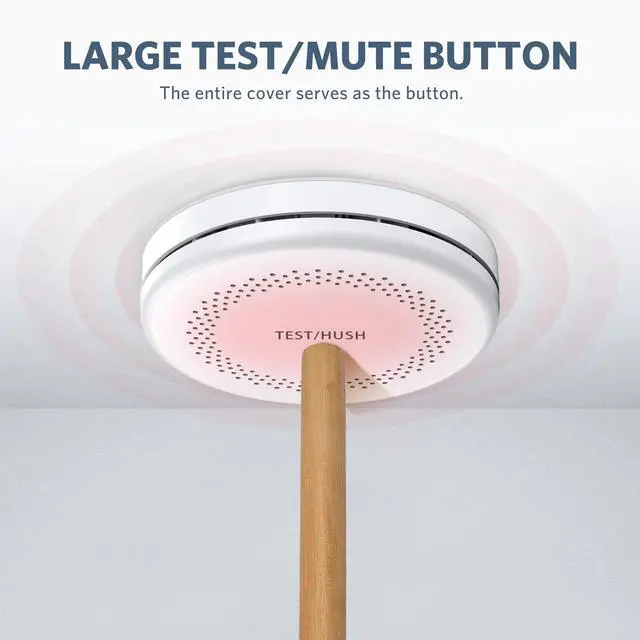 Alt view image 5 of 7 - 2 Pack Smoke and Carbon Monoxide Alarms, 10-Year Battery Smoke & CO Detector with Large Test/Silence Button, Easy Installation