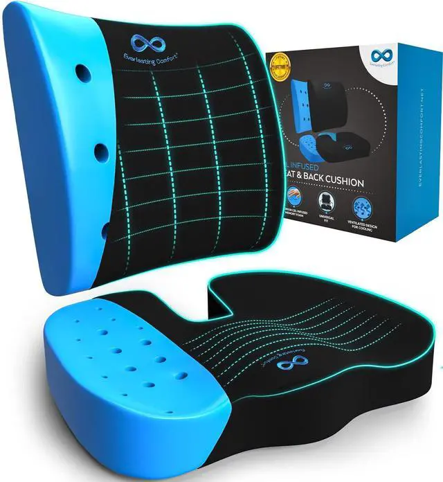 Main image of Doctor Recommended Memory Foam Seat Cushion for Office Chairs & Car - Ergonomic Office Desk Accessories - Cushions for Tailbone Pain Relief, Sciatica & Back Support Pillow