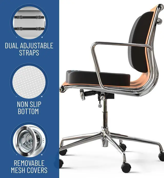 Alt view image 4 of 7 - Doctor Recommended Memory Foam Seat Cushion for Office Chairs & Car - Ergonomic Office Desk Accessories - Cushions for Tailbone Pain Relief, Sciatica & Back Support Pillow