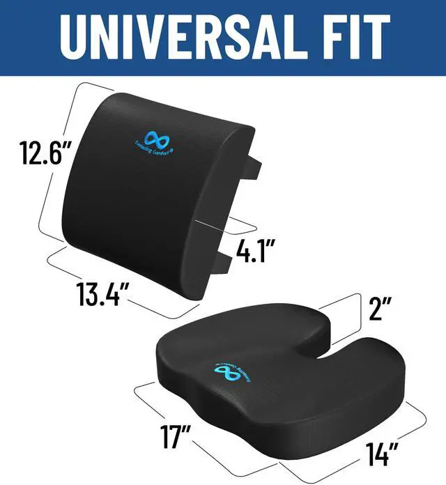 Alt view image 5 of 7 - Doctor Recommended Memory Foam Seat Cushion for Office Chairs & Car - Ergonomic Office Desk Accessories - Cushions for Tailbone Pain Relief, Sciatica & Back Support Pillow