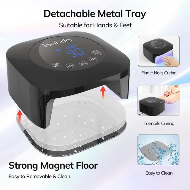 Alt view image 5 of 7 - UV Light for Nails, UV Nail Lamp 54W Rechargeable Nail Dryer Gel Polish Light with Large Touch Display, Professional Fast Curing Lamp with 4 Timer Setting Auto Sensor for Salon & Home