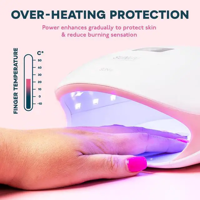 Alt view image 4 of 7 - LED UV Nail Light, UV Lamp for Gel Nails Polish with 4 Timer Settings, LCD Display Removable Base, SUN4S Pink