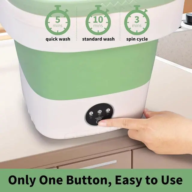 Alt view image 4 of 6 - Mini Portable Washing Machine, Upgraded Washer with Spin Basket Laundry Machine, 3 Cleaning Modes Suitable for Small Clothes, Foldable Design Ideal for Hotel,Apartment, Home and Campain