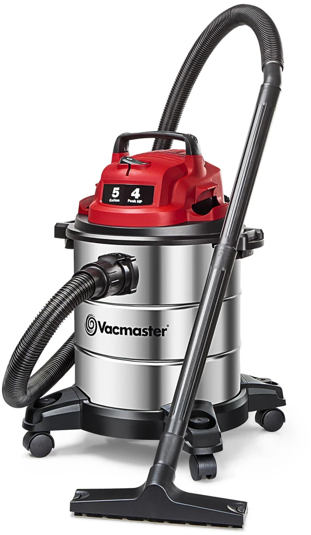 Main image of VOC508S 1101 5-Gal 4 Peak HP Stainless Steel Wet/Dry Vac Red