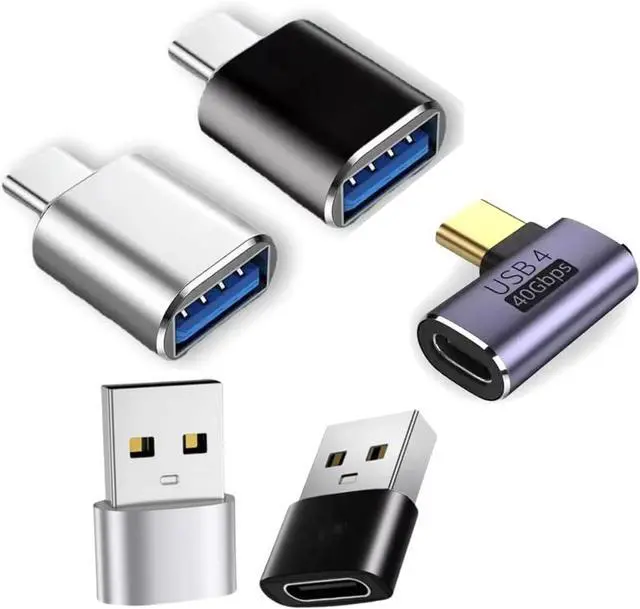 Main image of USB C Adapter 5-Pack USB-A to USB-C Female Adapter & 10Gbps USB-C Male to USB 3.1 Female OTG Adapter, Compatible with MacBook, iPhone 17/16, iPad, Thunderbolt 4 Devices