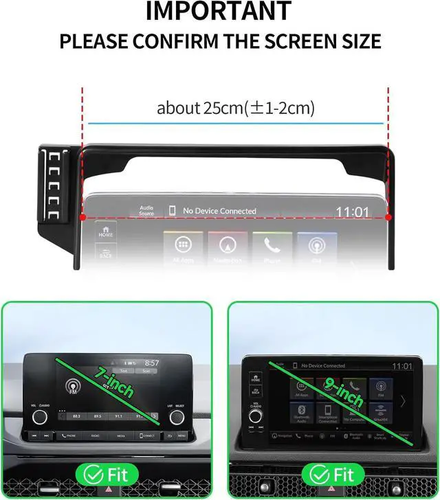 Alt view image 6 of 7 - Car Phone Holder for Honda CR-V/HR-V/CRV 2023-2026 Accessories, 7/9" Screen Magsafe Magnetic Cell Phone Mount Clip