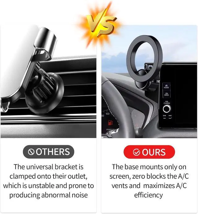 Alt view image 4 of 7 - Car Phone Holder for Honda CR-V/HR-V/CRV 2023-2026 Accessories, 7/9" Screen Magsafe Magnetic Cell Phone Mount Clip