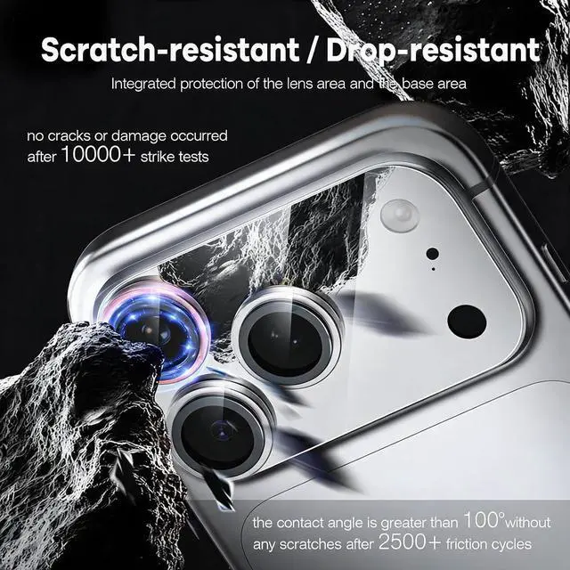 Alt view image 4 of 7 - Mirror Camera Lens Protector for iPhone 17 Pro Max, HD Camera Lens Cover with Makeup Mirror, Scratch-Resistant Camera Protector, Silver