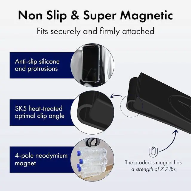 Alt view image 6 of 7 - Magnetic Clip Phone Holder with Safety Strap Hands-Free Mount for Backpack, Harness Hiking, Delivery, Outdoor Use MagSafe Compatible (MagSafe Compatible)