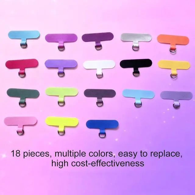 Alt view image 2 of 7 - 18PCS Phone Tether Tabs multi-color Universal Without Adhesive Phone Lanyard Patch Replacement Parts, nylon material Compatible with full protective case