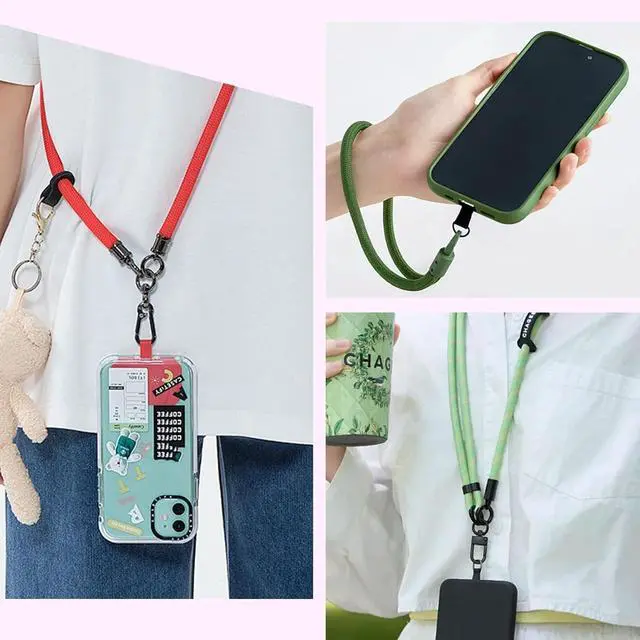 Alt view image 6 of 7 - 18PCS Phone Tether Tabs multi-color Universal Without Adhesive Phone Lanyard Patch Replacement Parts, nylon material Compatible with full protective case