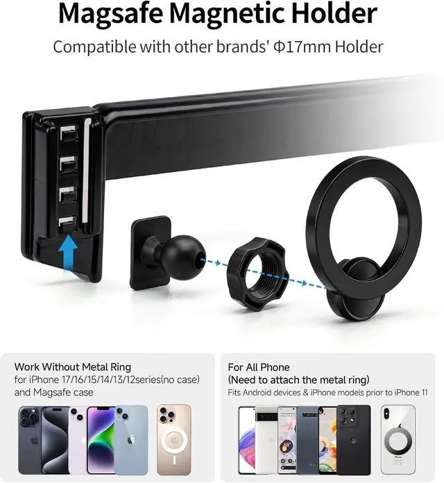Alt view image 4 of 7 - Car Phone Holder for Toyota Corolla 2020-2026,Corolla Cross 22-26 8" Screen Magsafe Accessories Magnetic Cell Phone Mount Clip Compatible with iPhone, 3D fit Stable Dashboard Navigation Bracket Stand
