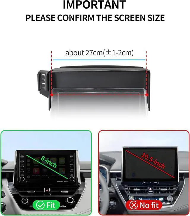 Alt view image 7 of 7 - Car Phone Holder for Toyota Corolla 2020-2026,Corolla Cross 22-26 8" Screen Magsafe Accessories Magnetic Cell Phone Mount Clip Compatible with iPhone, 3D fit Stable Dashboard Navigation Bracket Stand