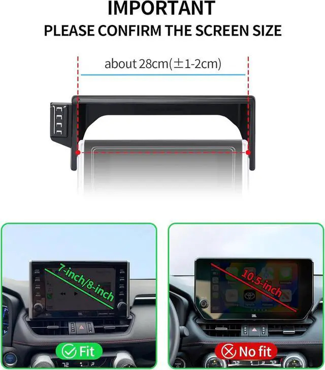 Alt view image 7 of 7 - Car Phone Holder for Toyota RAV4 2019-2025 Accessories, 7/8" Screen Mount, Magsafe Magnetic Cell Phone Mount Clip Compatible with iPhone, 3D Fit Stable Dashboard GPS Navigation Bracket Cradle Stand