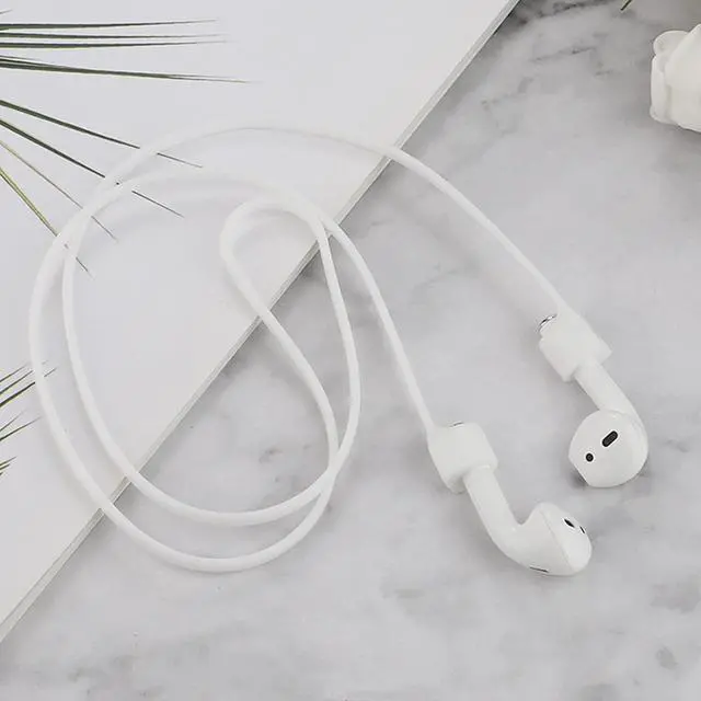 Alt view image 3 of 7 - Magnetic Anti-Lost Straps for AirPods, Colorful Soft Silicone Sports Lanyard, Ear Hooks and Neck Rope Cord for AirPod, Wireless Headphones Anti-Lost Rope 4-Pack (White Pink Green)