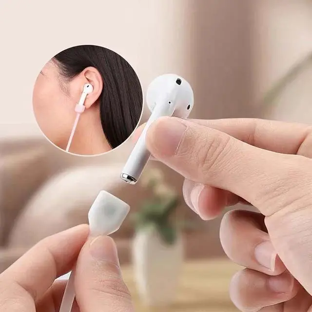Alt view image 6 of 7 - Magnetic Anti-Lost Straps for AirPods, Colorful Soft Silicone Sports Lanyard, Ear Hooks and Neck Rope Cord for AirPod, Wireless Headphones Anti-Lost Rope 4-Pack (White Pink Green)