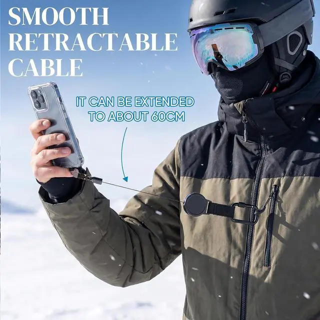Alt view image 5 of 7 - Retractable Phone Tether Anti Theft, Anti Pickpocket Phone Strap with Secure Locking Clip and 360° Anti-Tangle Design for Travel Hiking Skiing (2pcs)