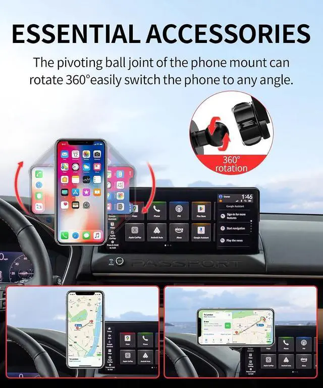 Alt view image 5 of 7 - Car Phone Holder for Honda Passport/Pilot 2026, 12.3" Screen Magsafe Mount Magnetic Accessories Cell Phone Mount Clip Compatible with iPhone, 3D fit Stable Dashboard Navigation Bracket Cradle Stand