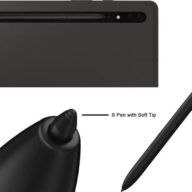 Alt view image 4 of 7 - Galaxy Tab S8 Stylus Pen (With Bluetooth) Replacement for Samsung Galaxy Tab S8+, Ultra Touch S Pen + Tips/Nibs (Black)