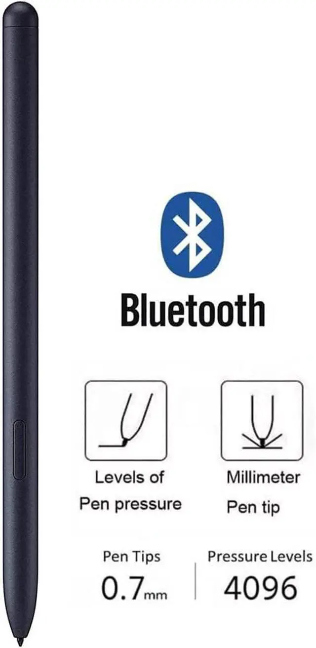 Alt view image 6 of 7 - Galaxy Tab S8 Stylus Pen (With Bluetooth) Replacement for Samsung Galaxy Tab S8+, Ultra Touch S Pen + Tips/Nibs (Black)