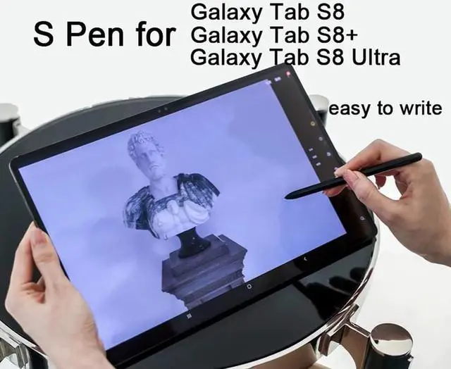 Alt view image 7 of 7 - Galaxy Tab S8 Stylus Pen (With Bluetooth) Replacement for Samsung Galaxy Tab S8+, Ultra Touch S Pen + Tips/Nibs (Black)