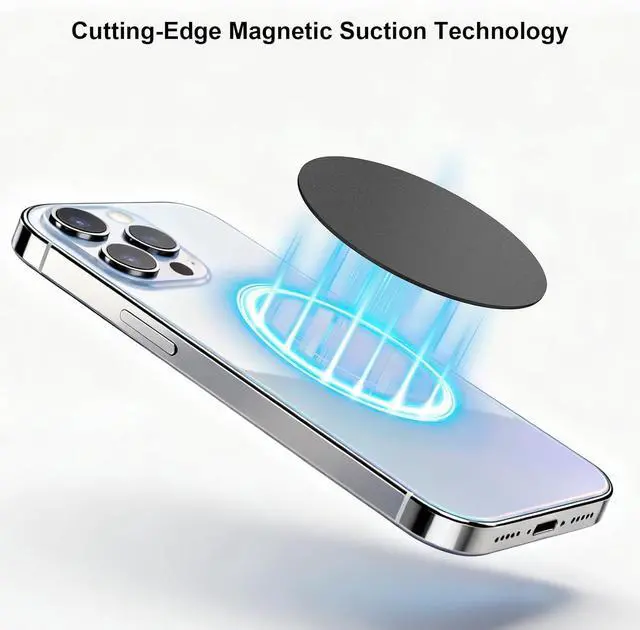 Alt view image 4 of 6 - Metal Plate for Magnetic Car Phone Mount, 12 Pack Round Metal Sheets, Black | Ultra-Thin Adhesive Metal Plate Compatible with iPhone and Android