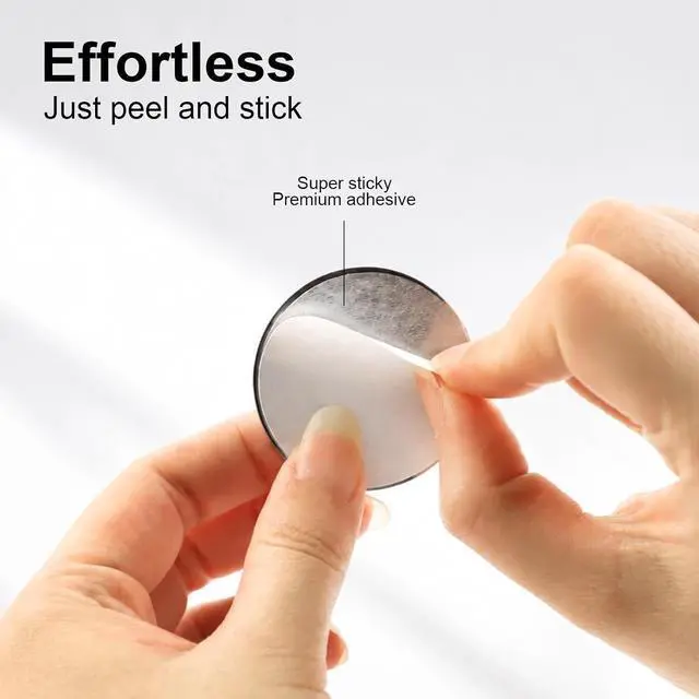 Alt view image 5 of 6 - Metal Plate for Magnetic Car Phone Mount, 12 Pack Round Metal Sheets, Black | Ultra-Thin Adhesive Metal Plate Compatible with iPhone and Android