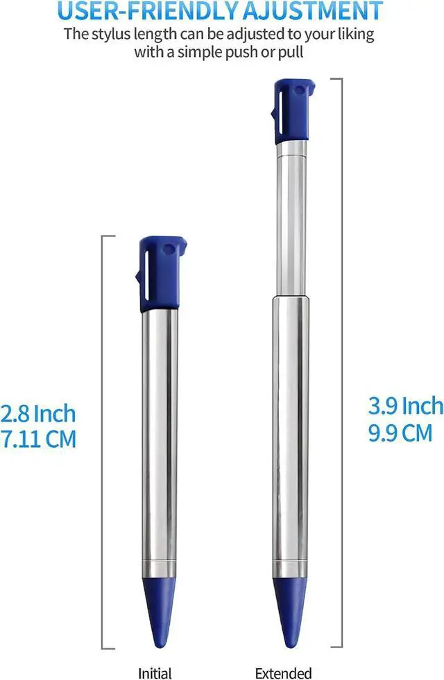 Alt view image 4 of 7 - 3DS Stylus Pen, 4 in 1 Metal Retractable Replacement Stylus Touch Styli Pen Set with USB Charging Cable for 3DS