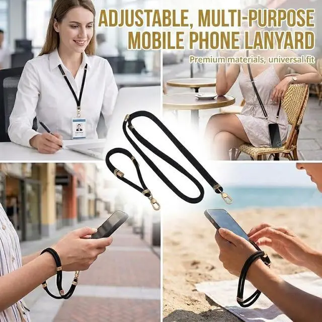 Alt view image 5 of 7 - 4 PCS Retractable Phone Lanyard Set Adjustable Anti-Theft - Anti-Lost Neck & Wrist Strap Tether for All Smartphones, Suitable for All Scenarios, Festival Travel Security