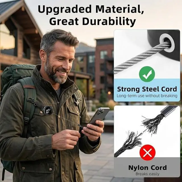 Alt view image 6 of 7 - 4 PCS Retractable Phone Lanyard Set Adjustable Anti-Theft - Anti-Lost Neck & Wrist Strap Tether for All Smartphones, Suitable for All Scenarios, Festival Travel Security
