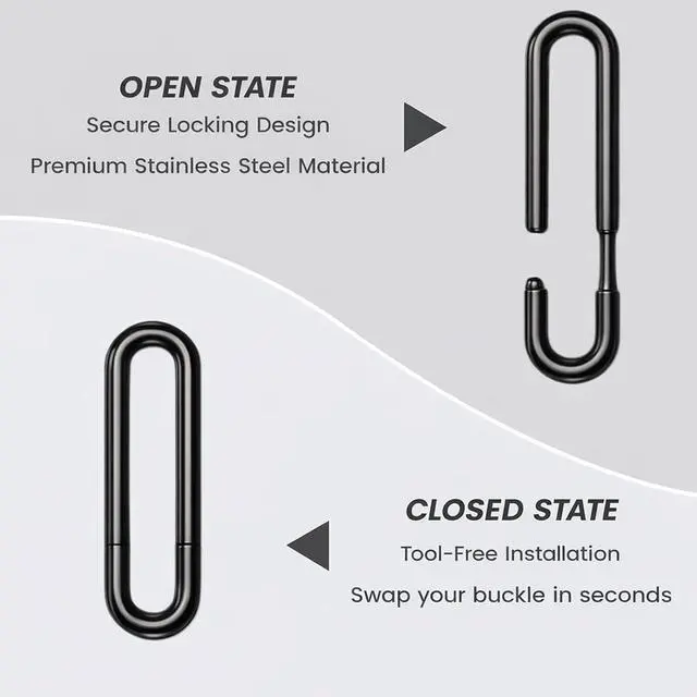 Alt view image 2 of 4 - 2 Pack Metal Buckle Clamp for Apple Watch Ocean Band 49mm 45mm 44mm 42mm, Stainless Steel Replacement Strap Clasp for Ultra 2, Ultra, Series 9 8 7 6 5 4 3 2 1 & SE