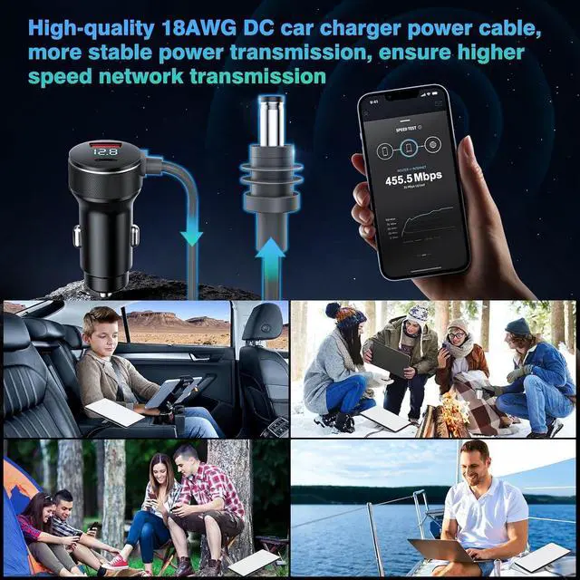 Alt view image 3 of 7 - 3-in-1 Starlink Mini Cable 10ft/3m, High Speed Charging USB C/USB A Ports, 12-48V Starlink mini car Charger to DC Cable Waterproof Accessory's