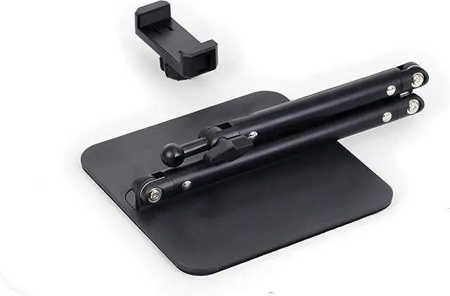 Alt view image 3 of 7 - Adjustable Overhead Articulating Arm Phone Stand for Desk, Black Metal