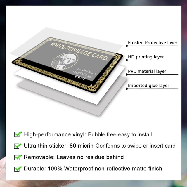 Alt view image 5 of 7 - 4-Piece Set of Retro Black Gold VIP Credit Card Skin Stickers