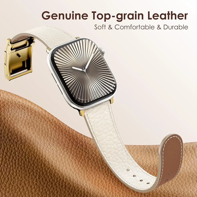 Alt view image 2 of 7 - Leather Magnetic Watch Band Compatible with Apple Watch Bands for Women
