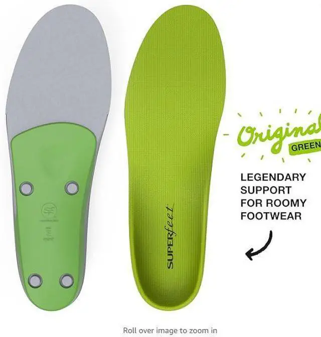 Alt view image 4 of 6 - Superfeet All-Purpose Support High Arch Insoles (Green) - Size E Men 9.5-11 / Women 10.5-12