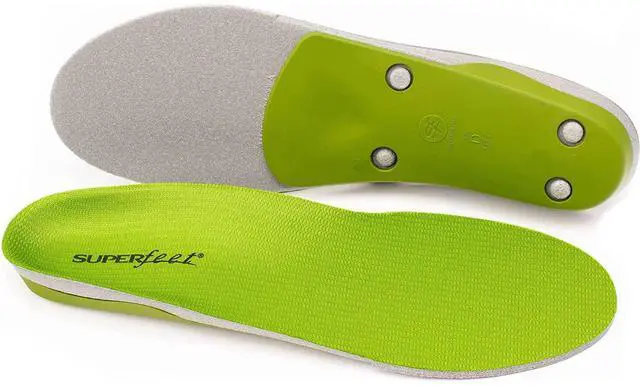 Alt view image 2 of 6 - Superfeet All-Purpose Support High Arch Insoles (Green) - Size E Men 9.5-11 / Women 10.5-12