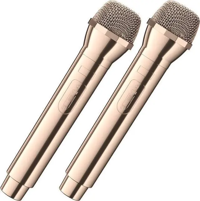 Alt view image 3 of 5 - 2PCS Fake Microphone Props, Electroplated Rose Gold Plastic Pretend Mic Prop, Realistic Fake Microphone for Karaoke Fun Costume, Fun Stage Mic Prop for Halloween Christmas Birthday Party Favor