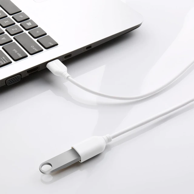 Alt view image 5 of 7 - White USB Extension Cable 10ft Extender Cord Type A Male to Female Extension Cord with USB Ports for /Hard Drive/Mouse/Printer/Webcam