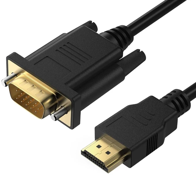 Main image of HDMI to VGA Adapter Cable 6ft Gold-Plated Connectors - Compatible with Laptop Monitor Projector TV