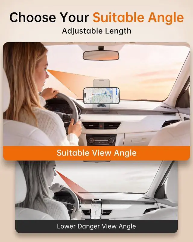 Alt view image 3 of 7 - MagSafe Car Mount Magnetic Car Phone Holder for Car Dashboard 360° Rotating Strong Magnet Phone Mount with 3M VHB Adhesive Compatible with iPhone 17/16/15/14/13/12 & MagSafe Cases
