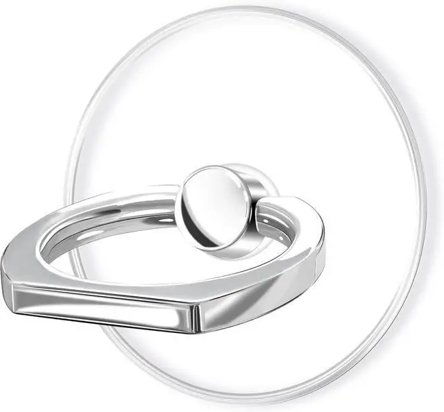 Main image of Transparent Clear Phone Ring Grips Holder Kickstand Finger Ring Stand for Cell Phone Tablet Case Accessories(Round-Clear) (1)