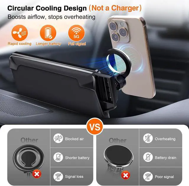 Alt view image 3 of 7 - Car Phone Holder for Honda CR-V HR-V 2023 2024 2025 2026: for MagSafe Magnetic Cell Phone Mount for HRV CRV Accessories 7/9 inch Screen - Touchscreen Cradles Strong Magnets for iPhone