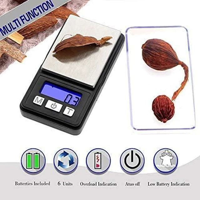 Alt view image 7 of 7 - Ultra Mini Scale, 1000g x 0.1g Digital Pocket Scale, Grams and Oz 6 Units, Gram Scale with LCD Display, Tare, Battery Included
